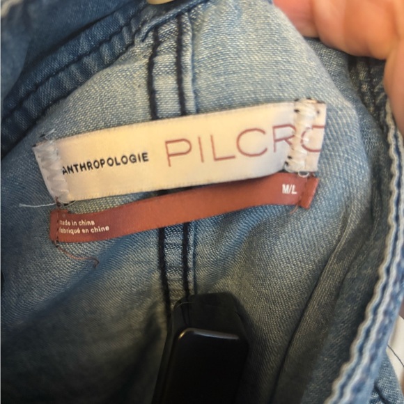 Pilcro Anthropologie Chambray Utility Anorak Jacket Removable Hood M/L - Picture 4 of 8